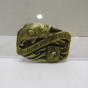 VTG Bass Anglers Sportsman Society Brass Belt Buckle Made in USA